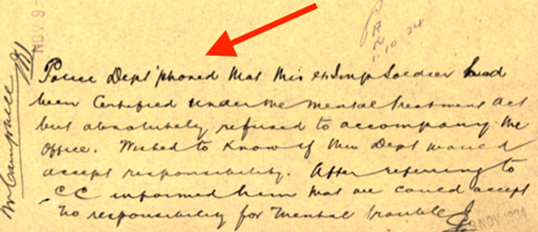 William Certified under Mental Treatment Act